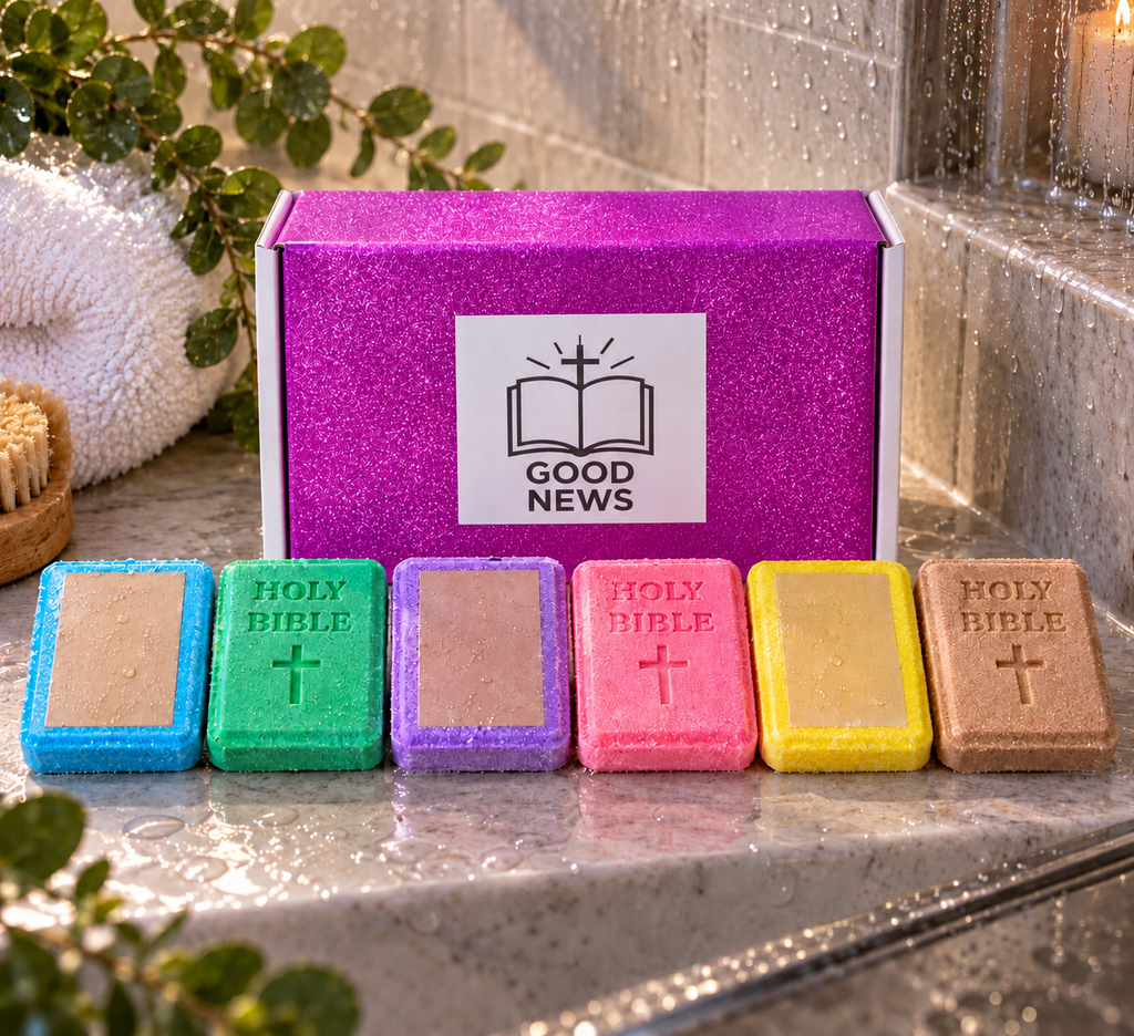 The Good News | 6-Piece Holy Bible Shower Steamer Set